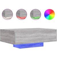 Berkfield Home Coffee Table with LED Lights Grey Sonoma 85x55x31 cm | Size: 85 x 55 x 31 cm