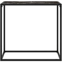 Berkfield Home Console Table Black 80x35x75 cm Tempered Glass | Size: 80 x 35 x 75 cm