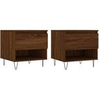 Berkfield Home Coffee Tables 2 pcs Brown Oak 50x46x50 cm Engineered Wood | Size: 50 x 46 x 50 cm