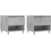 Berkfield Home Coffee Tables 2 pcs Concrete Grey 50x46x50 cm Engineered Wood | Size: 50 x 46 x 50 cm