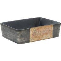 Berkfield Home Countertop Basin Black & Brown Rectangular 46x35.5x13 cm Ceramic