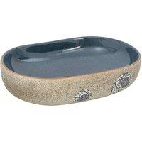 Berkfield Home Countertop Basin Sand & Blue Oval 59x40x14 cm Ceramic | Size: 59 x 40 x 14 cm