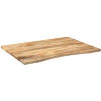 Berkfield Home Desk Top with Curve 100x80x2.5 cm Solid Wood Rough Mango in Brown