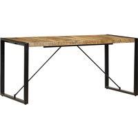 Berkfield Home Dining Table 160x80x75 cm Solid Mango Wood in Brown | Size: 160 x 80 x 75 cm