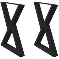Berkfield Home Dining Table Legs 2 pcs Black 70x(72-73.3) cm Steel