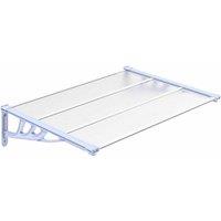 Berkfield Home Door Canopy Grey & Transparent 122x90 cm Polycarbonate in Clear