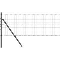 Berkfield Home Euro Fence with 13 Posts 0.4x50 m Galvanised Steel Grey
