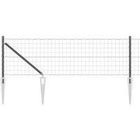 Berkfield Home Euro Fence with 13 Spike Posts 0.6x25 m Galvanised Steel Grey