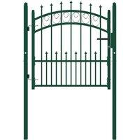 Berkfield Home Fence Gate with Spikes Steel 100x100 cm Green