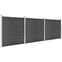Berkfield Home Fence Panel Set WPC 526x186 cm Black