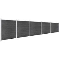 Berkfield Home Fence Panel Set WPC 872x186 cm Black