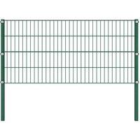 Berkfield Home Fence Panel with Posts Iron 3.4x0.8 m Green