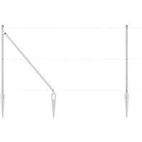 Berkfield Home Fence Posts with Spike 52 pcs 32 mm 140 cm Galvanised Steel in Silver