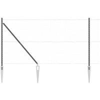 Berkfield Home Fence Posts with Spike 52 pcs 32 mm 160 cm Galvanised Steel in Grey