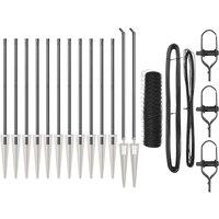 Berkfield Home Fencing Set Set of 2 Grey Metal 25 x 0.5 m Durable