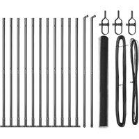 Berkfield Home Fencing Set Set of 2 Grey Powder-Coated Steel 25 x 1.5 m