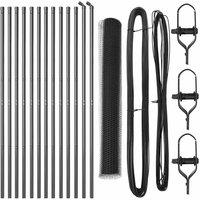 Berkfield Home Fencing Set Set of 2 Grey Steel 25 x 1.2 m mesh size Durable