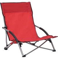 Berkfield Home Folding Beach Chairs 2 pcs Red Fabric