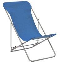 Berkfield Home Folding Beach Chairs 2 pcs Steel & Oxford Fabric Blue