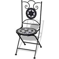 Berkfield Home Folding Bistro Chairs 2 pcs Ceramic Black & White