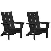 Berkfield Home Foldable Adirondack Chairs 2 pcs Black 74.5x80.5x90 cm HDPE