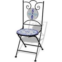 Berkfield Home Folding Bistro Chairs 2 pcs Ceramic Blue & White