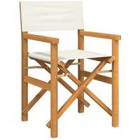 Berkfield Home Folding Director's Chair Cream Solid Wood Teak
