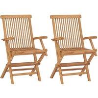 Berkfield Home Folding Garden Chairs 2 pcs Solid Teak Wood in Brown