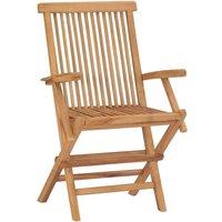 Berkfield Home Folding Garden Chairs 2 pcs Solid Teak Wood in Brown