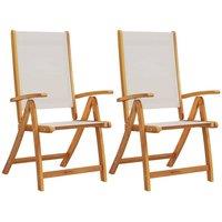 Berkfield Home Folding Garden Chairs 2 pcs Solid Wood Acacia & Textilene in Brown