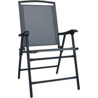 Berkfield Home Folding Garden Chairs 2 pcs Texilene Grey