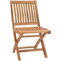 Berkfield Home Folding Garden Chairs 4 pcs Solid Teak Wood in Brown