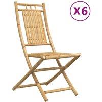 Berkfield Home Folding Garden Chairs 6 pcs 46x66x99 cm Bamboo in Brown | Size: 46 x 66 x 99 cm