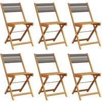 Berkfield Home Folding Garden Chairs 6 pcs Grey Solid Wood Acacia