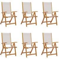 Berkfield Home Folding Garden Chairs 6 pcs Solid Wood Acacia & Textilene in Brown