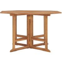 Berkfield Home Folding Garden Dining Table 110x110x75 cm Solid Wood Teak in Brown | Size: 110 x 110 x 75 cm