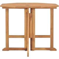 Berkfield Home Folding Garden Dining Table 90x90x75 cm Solid Teak Wood in Brown | Size: 90 x 90 x 75 cm