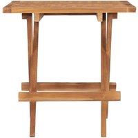Berkfield Home Folding Garden Table 50x50x50 cm Solid Teak Wood in Brown | Size: 50 x 50 x 50 cm