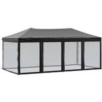 Berkfield Home Folding Party Tent with Sidewalls Black 3x6 m