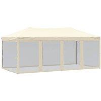 Berkfield Home Folding Party Tent with Sidewalls Cream 3x6 m in Beige