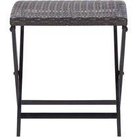 Berkfield Home Folding Stool Poly Rattan Brown