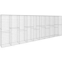 Berkfield Home Gabion Wall with Cover Galvanised Steel 600x50x200 cm in Silver | Size: 600 x 50 x 200 cm