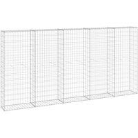 Berkfield Home Gabion Wall with Covers Galvanised Steel 300x30x150 cm in Silver | Size: 300 x 30 x 150 cm