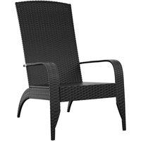 Berkfield Home Garden Adirondack Chair Black Poly Rattan