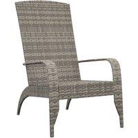 Berkfield Home Garden Adirondack Chair Grey Poly Rattan