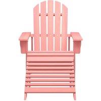 Berkfield Home Garden Adirondack Chair with Ottoman Solid Fir Wood Pink