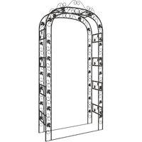 Berkfield Home Garden Arch Black 116x45x240 cm Steel | Size: 116 x 45 x 240 cm