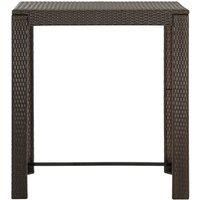 Berkfield Home Garden Bar Table Brown 100x60.5x110.5 cm Poly Rattan