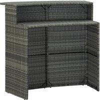 Berkfield Home Garden Bar Table Grey 120x55x110 cm Poly Rattan | Size: 120 x 55 x 110 cm