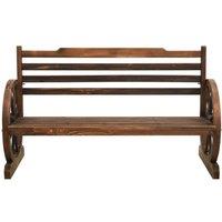 Berkfield Home Garden Bench 112 cm Solid Firwood in Brown